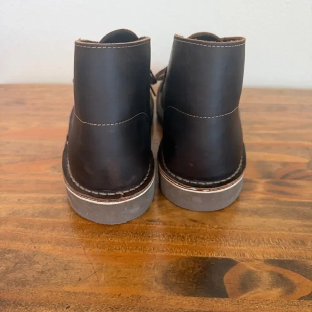Clarks Brown Leather Shepton Chukka Boots - Size 10.5